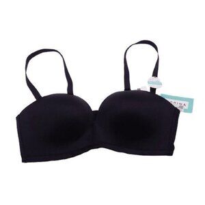 NEW Dorina Women's Luxury Strapless Light Padded Bandeau Bra Black Size 38D